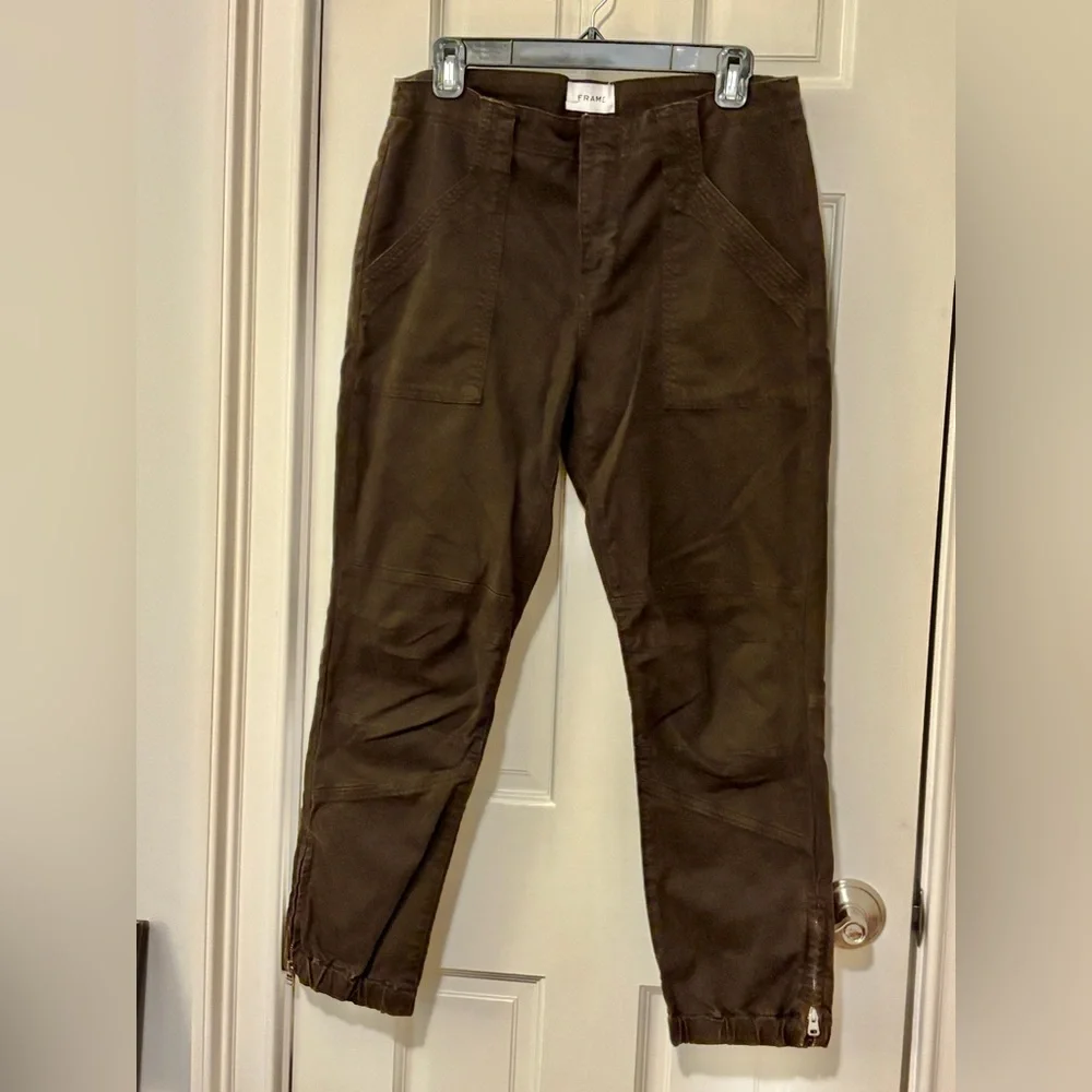 Frame Trapunto Stitch Zip Cuff Moto Pants - Picture 5 of 13